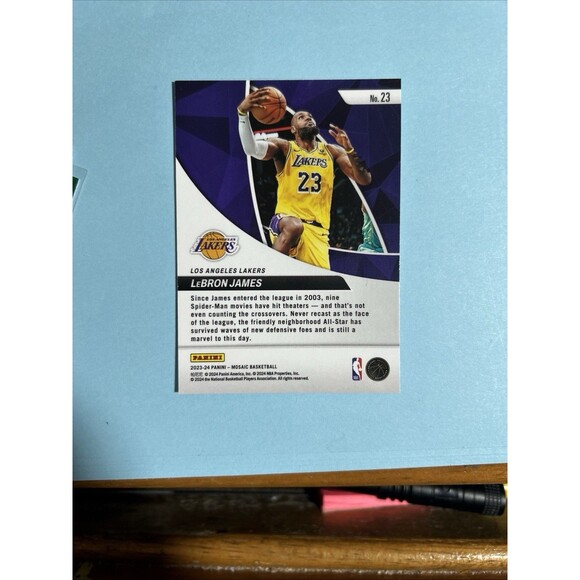 2023-24 Panini Mosaic,LeBron JAMES, LA Lakers  Card #23 - Picture 3 of 3
